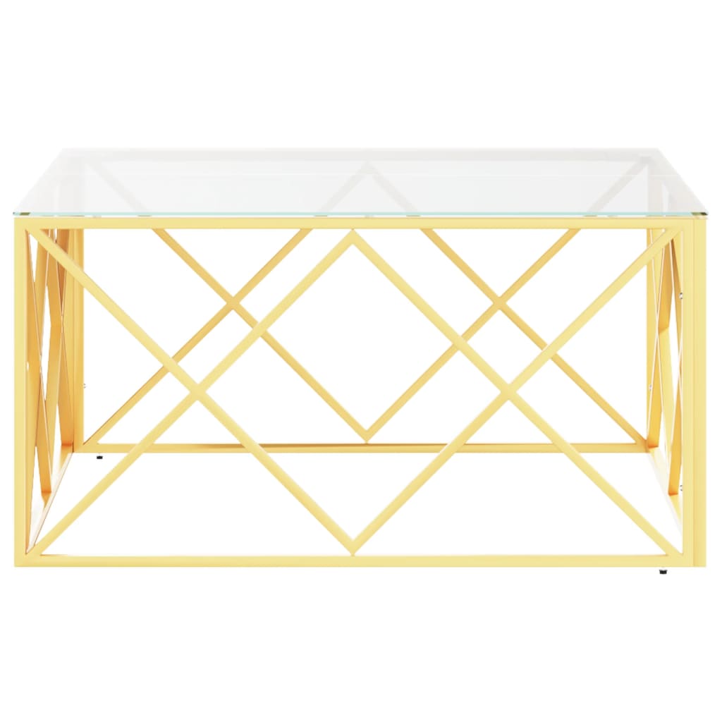 vidaXL Masă de cafea, 80x80x40 cm, oțel inoxidabil și sticlă vidaXL Masă de cafea, 80x80x40 cm, oțel inoxidabil și sticlă