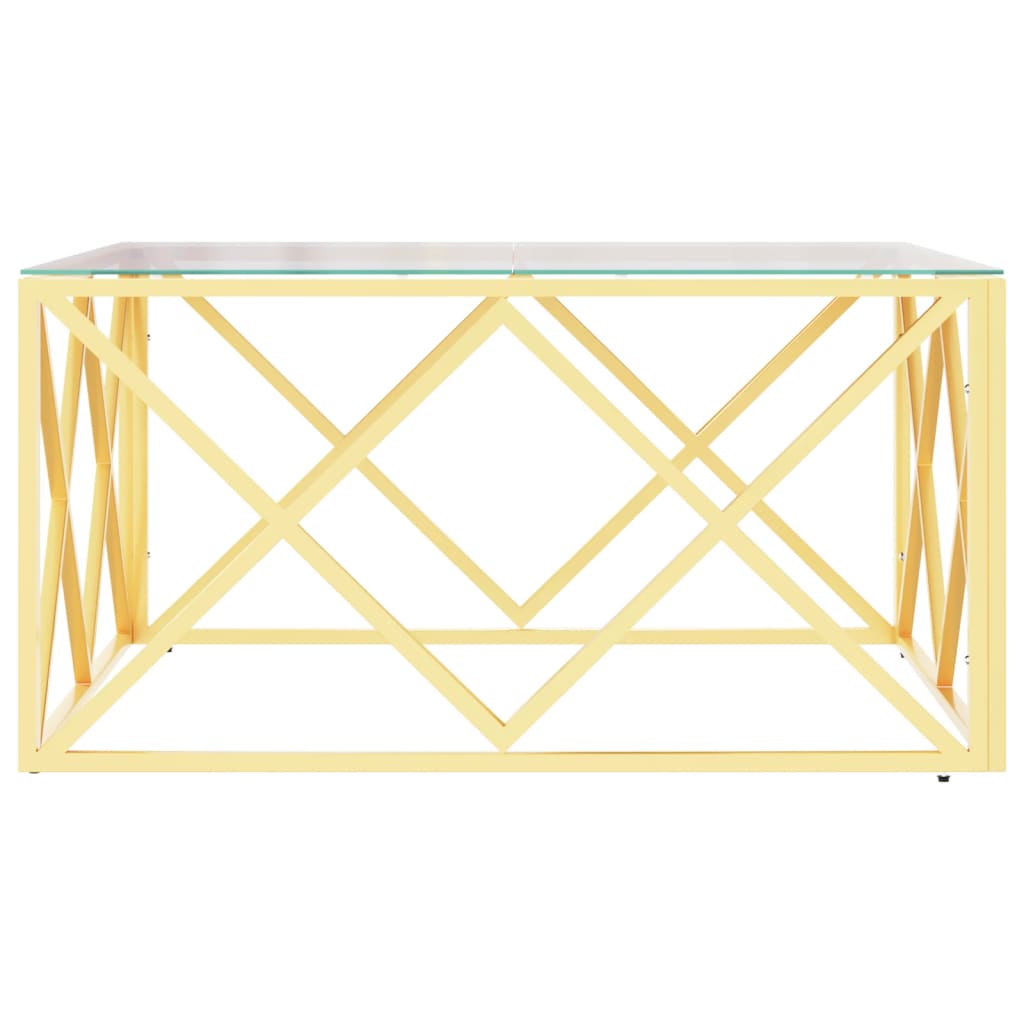 vidaXL Masă de cafea, 80x80x40 cm, oțel inoxidabil și sticlă vidaXL Masă de cafea, 80x80x40 cm, oțel inoxidabil și sticlă