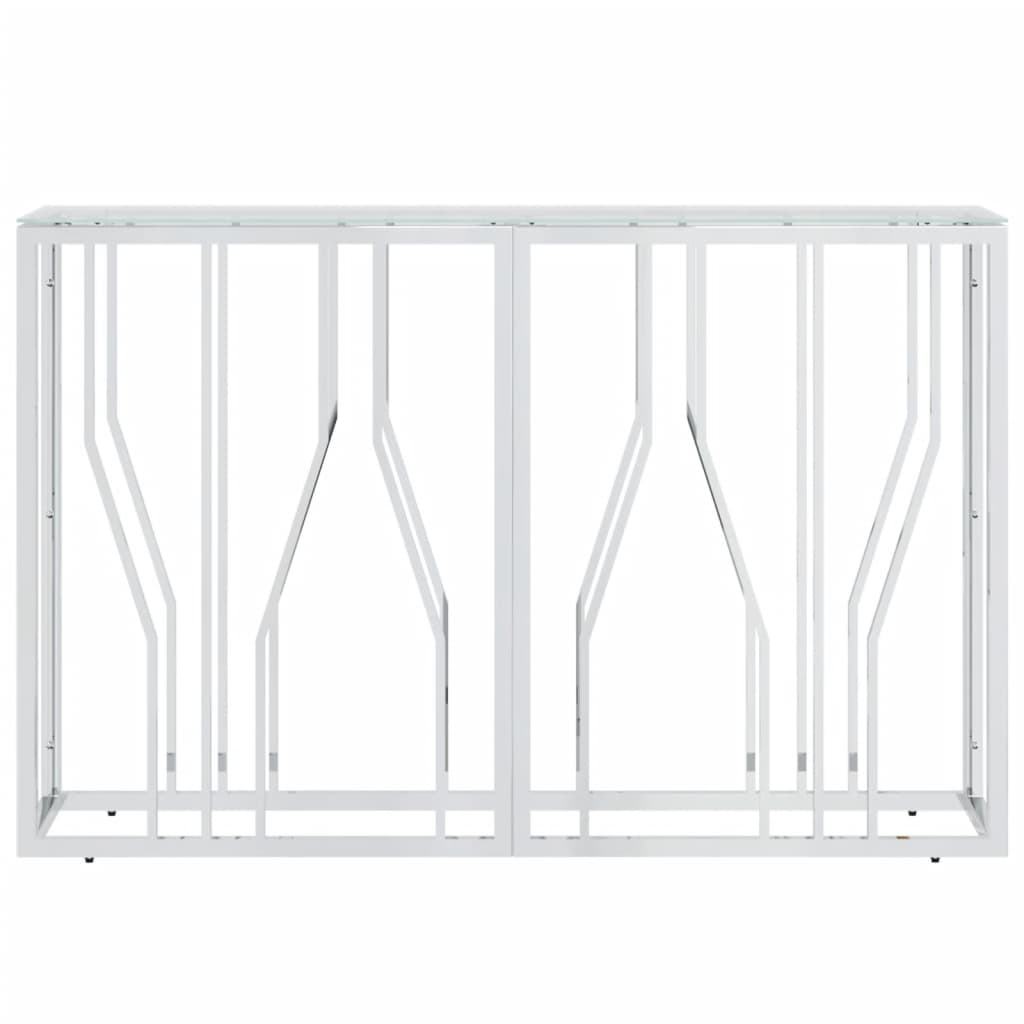 vidaXL Masă consolă, 110x30x70 cm, oțel inoxidabil și sticlă vidaXL Masă consolă, 110x30x70 cm, oțel inoxidabil și sticlă
