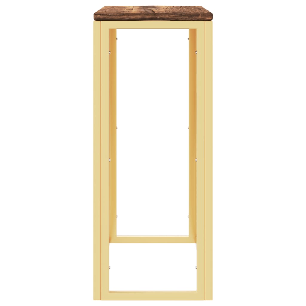 vidaXL Măsuță de cafea, auriu, oțel inoxidabil și lemn masiv reciclat vidaXL Măsuță de cafea, auriu, oțel inoxidabil și lemn masiv reciclat