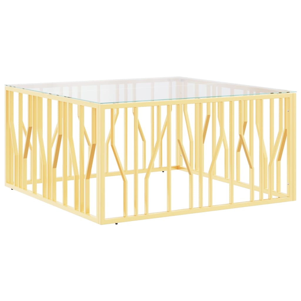 vidaXL Măsuță de cafea, 100x100x50 cm, oțel inoxidabil și sticlă vidaXL Măsuță de cafea, 100x100x50 cm, oțel inoxidabil și sticlă