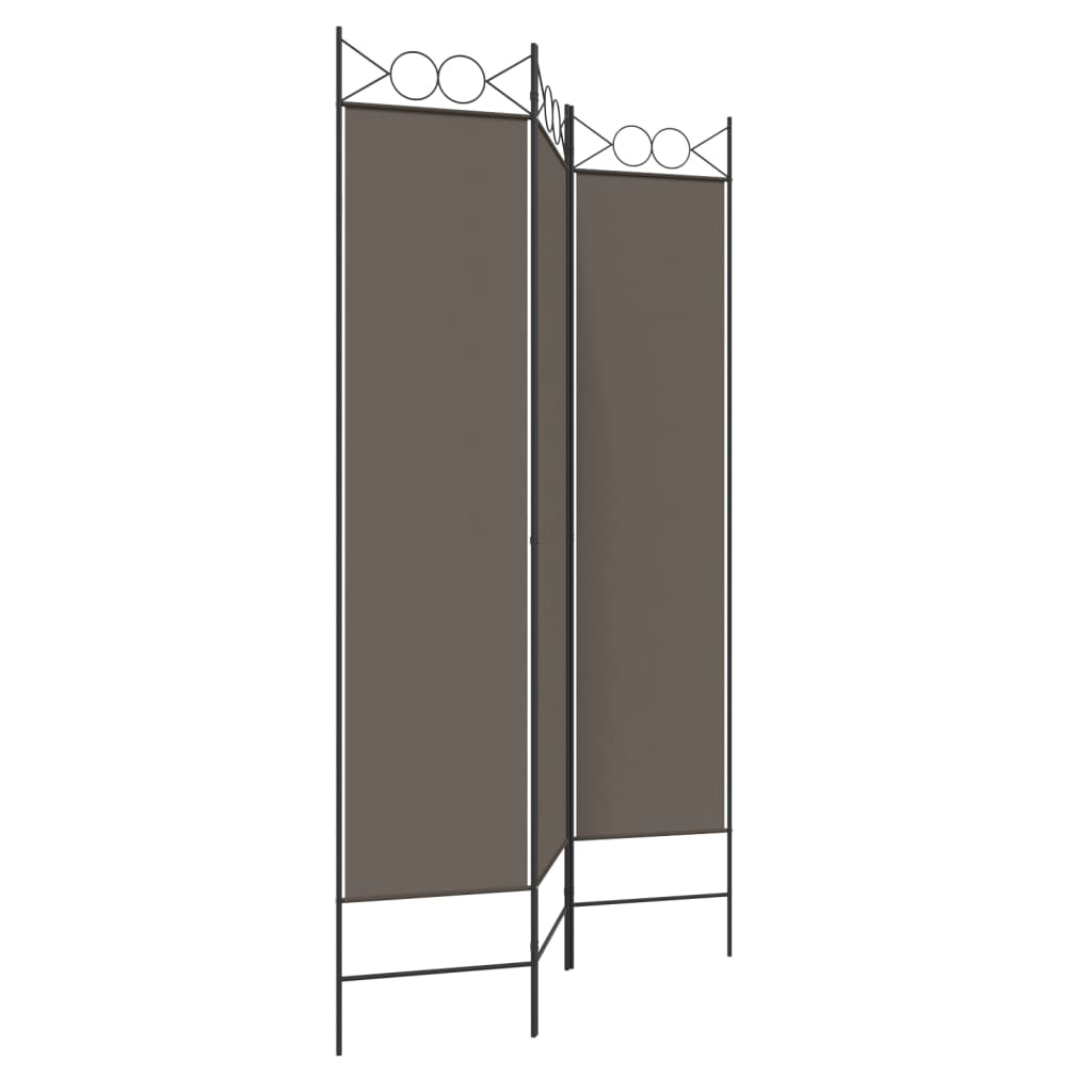 vidaXL Paravan de cameră cu 3 panouri, antracit, 120x200 cm, textil vidaXL Paravan de cameră cu 3 panouri, antracit, 120x200 cm, textil