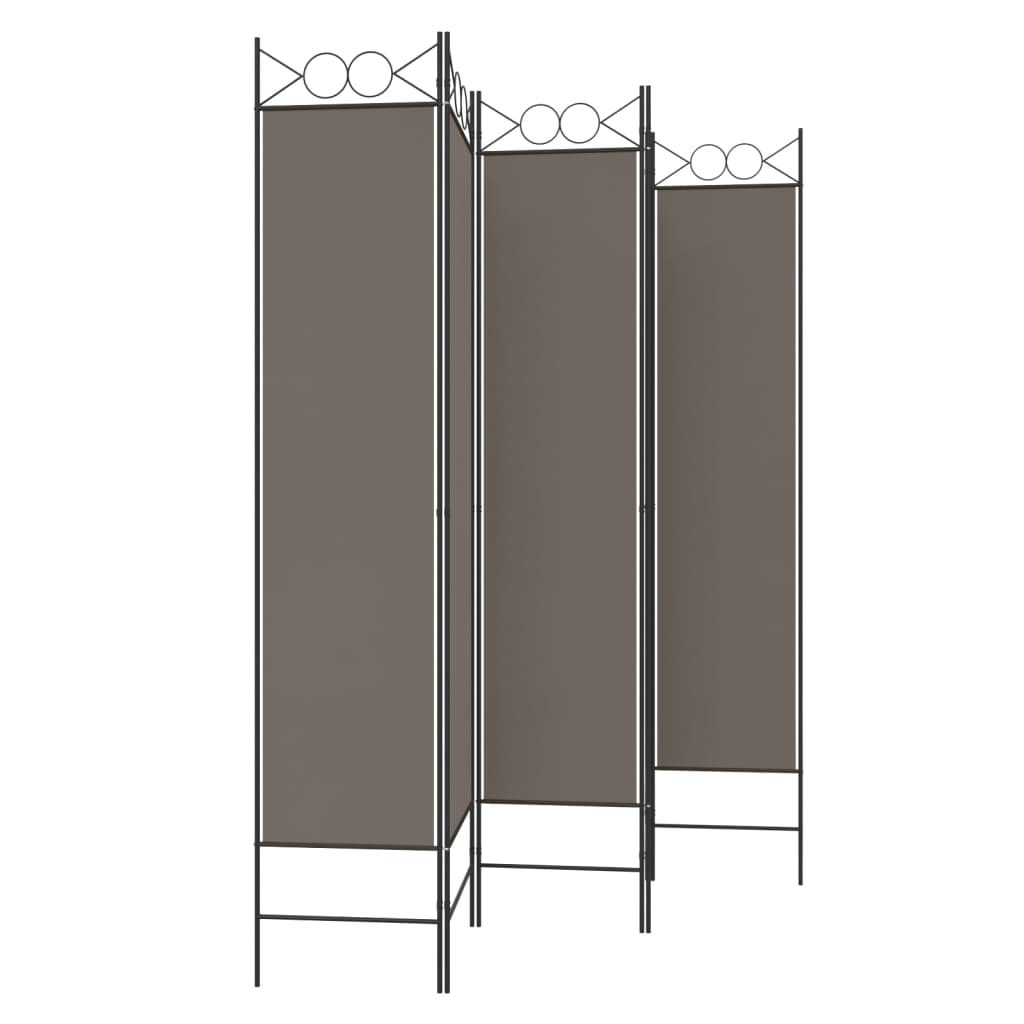 vidaXL Paravan de cameră cu 5 panouri, antracit, 200x200 cm, textil