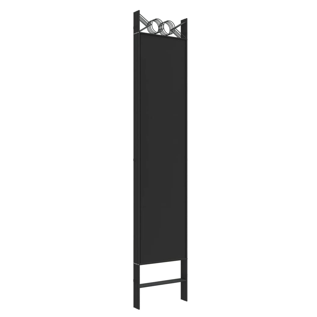vidaXL Paravan de cameră cu 5 panouri, negru, 200x200 cm, textil vidaXL Paravan de cameră cu 5 panouri, negru, 200x200 cm, textil