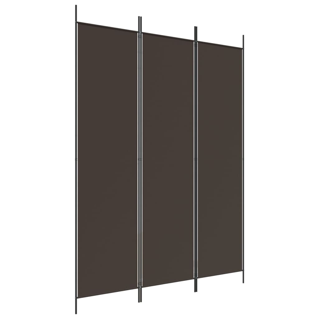 vidaXL Paravan de cameră cu 3 panouri, maro, 150x200 cm, textil vidaXL Paravan de cameră cu 3 panouri, maro, 150x200 cm, textil