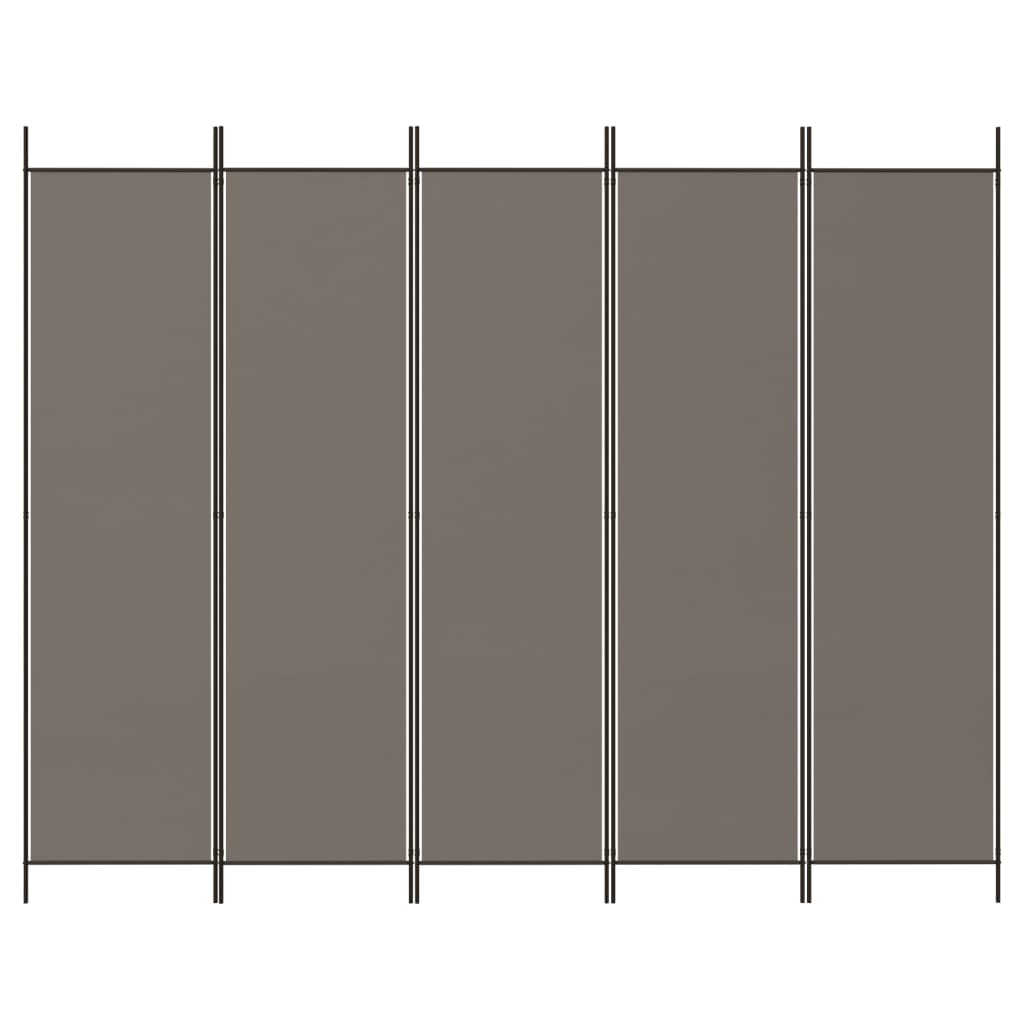 vidaXL Paravan de cameră cu 4 panouri, antracit, 250x200 cm, textil vidaXL Paravan de cameră cu 4 panouri, antracit, 250x200 cm, textil