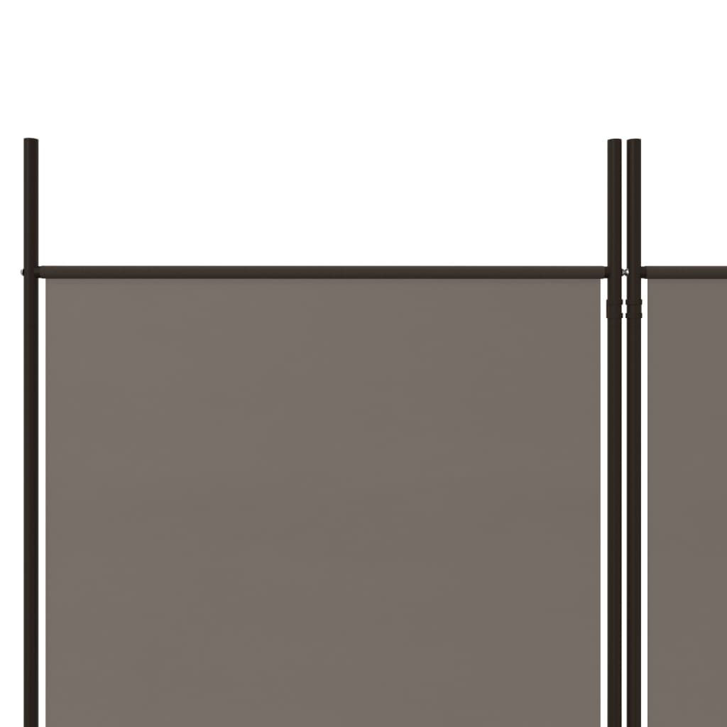 vidaXL Paravan de cameră cu 4 panouri, antracit, 250x200 cm, textil vidaXL Paravan de cameră cu 4 panouri, antracit, 250x200 cm, textil
