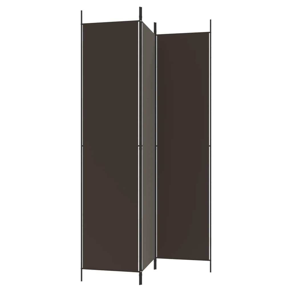 vidaXL Paravan de cameră cu 3 panouri, maro, 150x220 cm, textil vidaXL Paravan de cameră cu 3 panouri, maro, 150x220 cm, textil