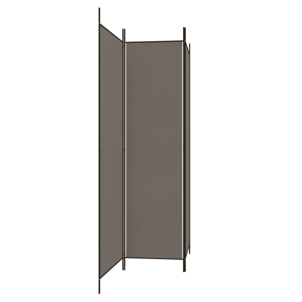 vidaXL Paravan de cameră cu 3 panouri, antracit, 150x220 cm, textil vidaXL Paravan de cameră cu 3 panouri, antracit, 150x220 cm, textil