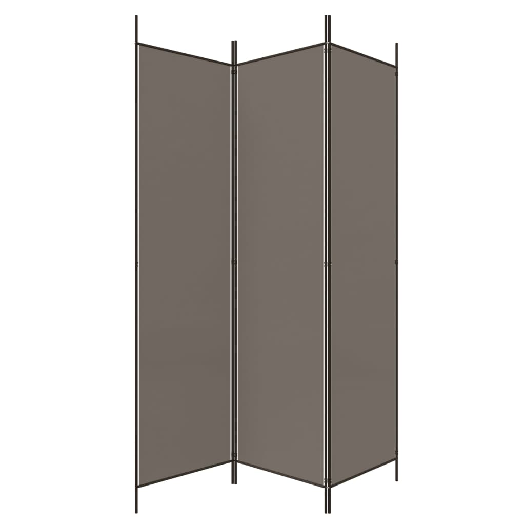 vidaXL Paravan de cameră cu 3 panouri, antracit, 150x220 cm, textil vidaXL Paravan de cameră cu 3 panouri, antracit, 150x220 cm, textil