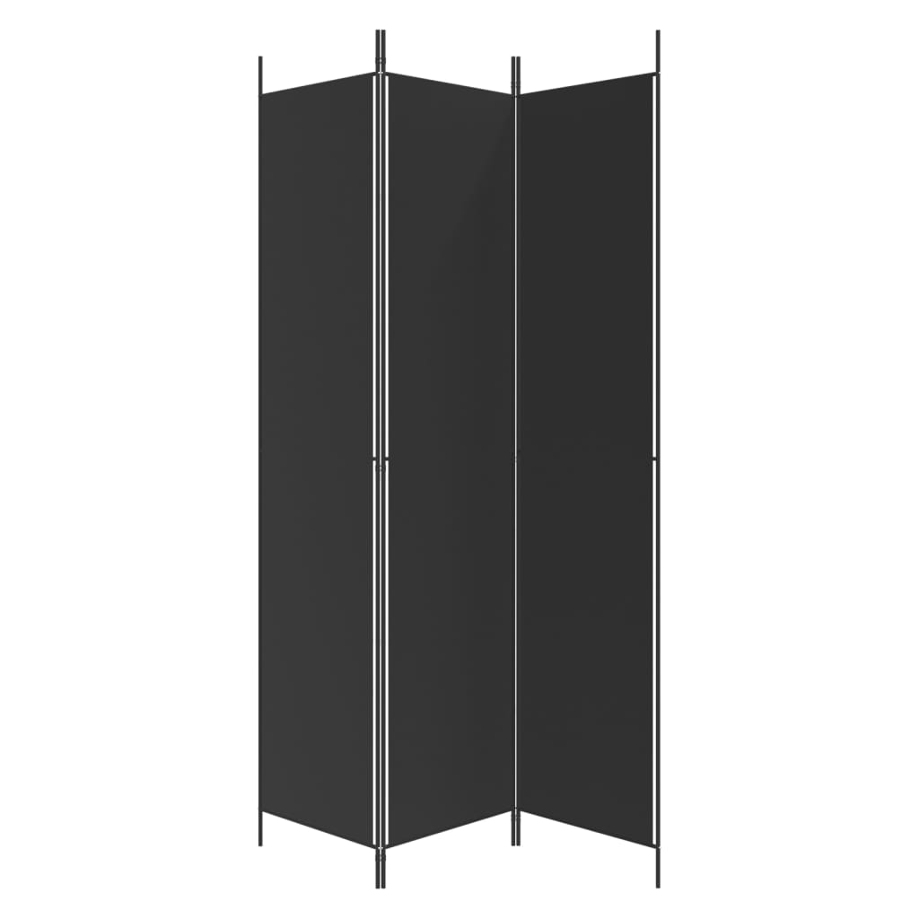 vidaXL Paravan de cameră cu 3 panouri, negru, 150x220 cm, textil vidaXL Paravan de cameră cu 3 panouri, negru, 150x220 cm, textil