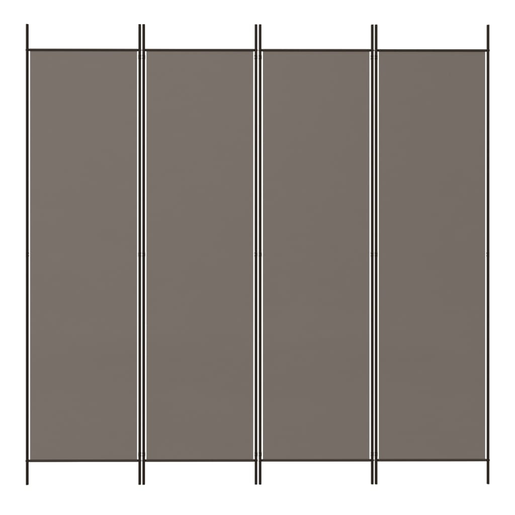vidaXL Paravan de cameră cu 4 panouri, antracit, 200x220 cm, textil vidaXL Paravan de cameră cu 4 panouri, antracit, 200x220 cm, textil