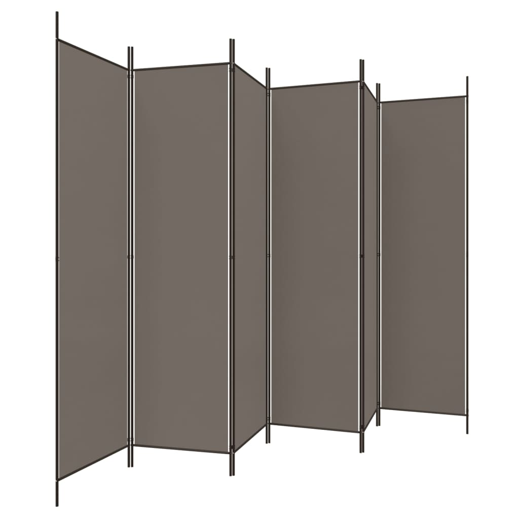 vidaXL Paravan de cameră cu 6 panouri, antracit, 300x220 cm, textil