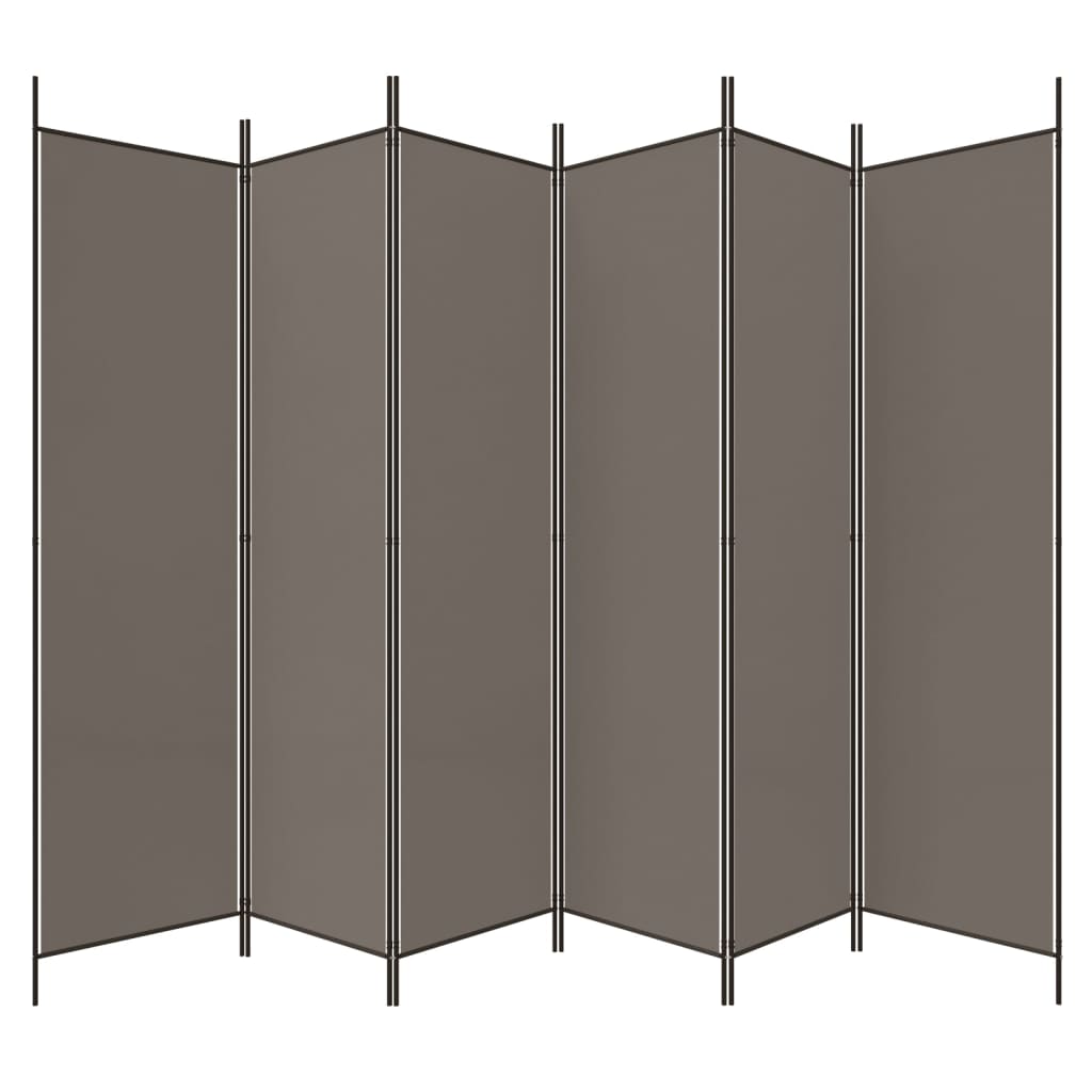 vidaXL Paravan de cameră cu 6 panouri, antracit, 300x220 cm, textil