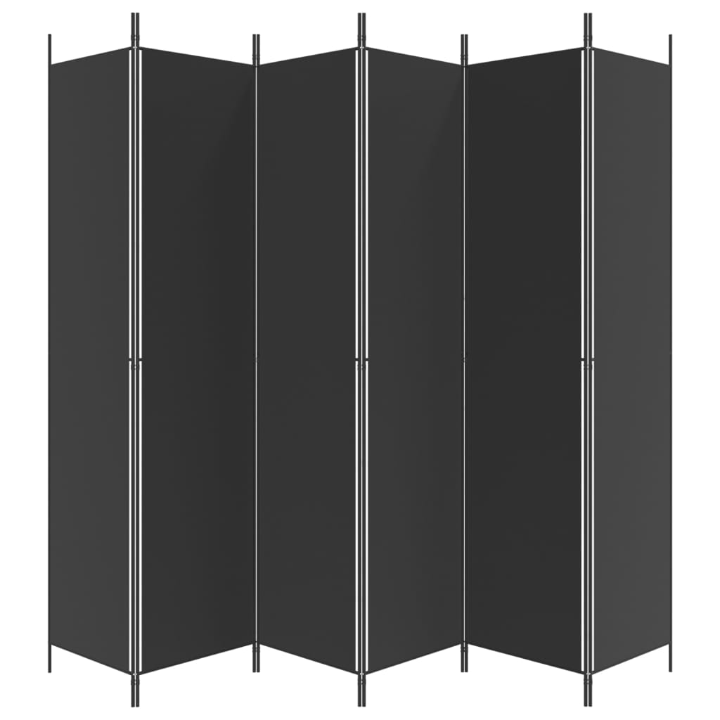 vidaXL Paravan de cameră cu 6 panouri, negru, 300x220 cm, textil vidaXL Paravan de cameră cu 6 panouri, negru, 300x220 cm, textil