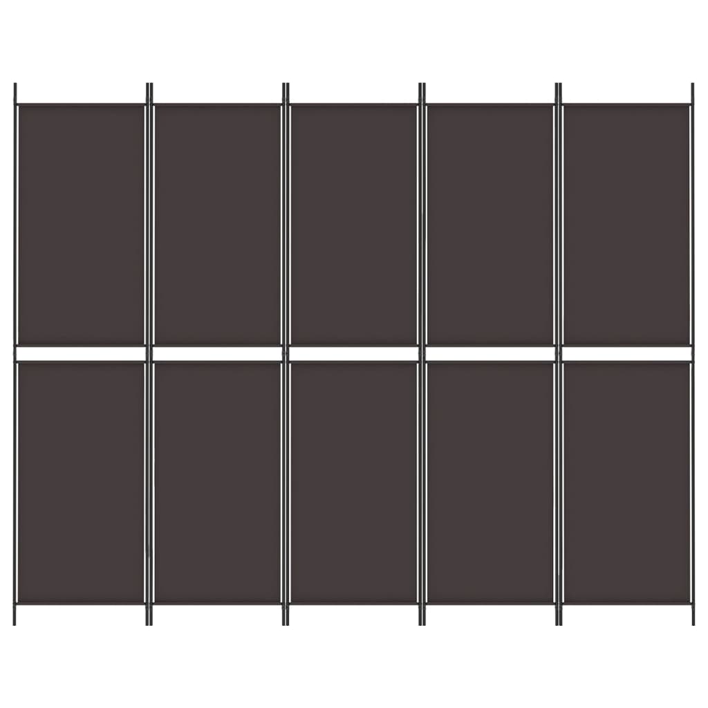 vidaXL Paravan de cameră cu 5 panouri maro 250x200 cm material textil vidaXL Paravan de cameră cu 5 panouri maro 250x200 cm material textil