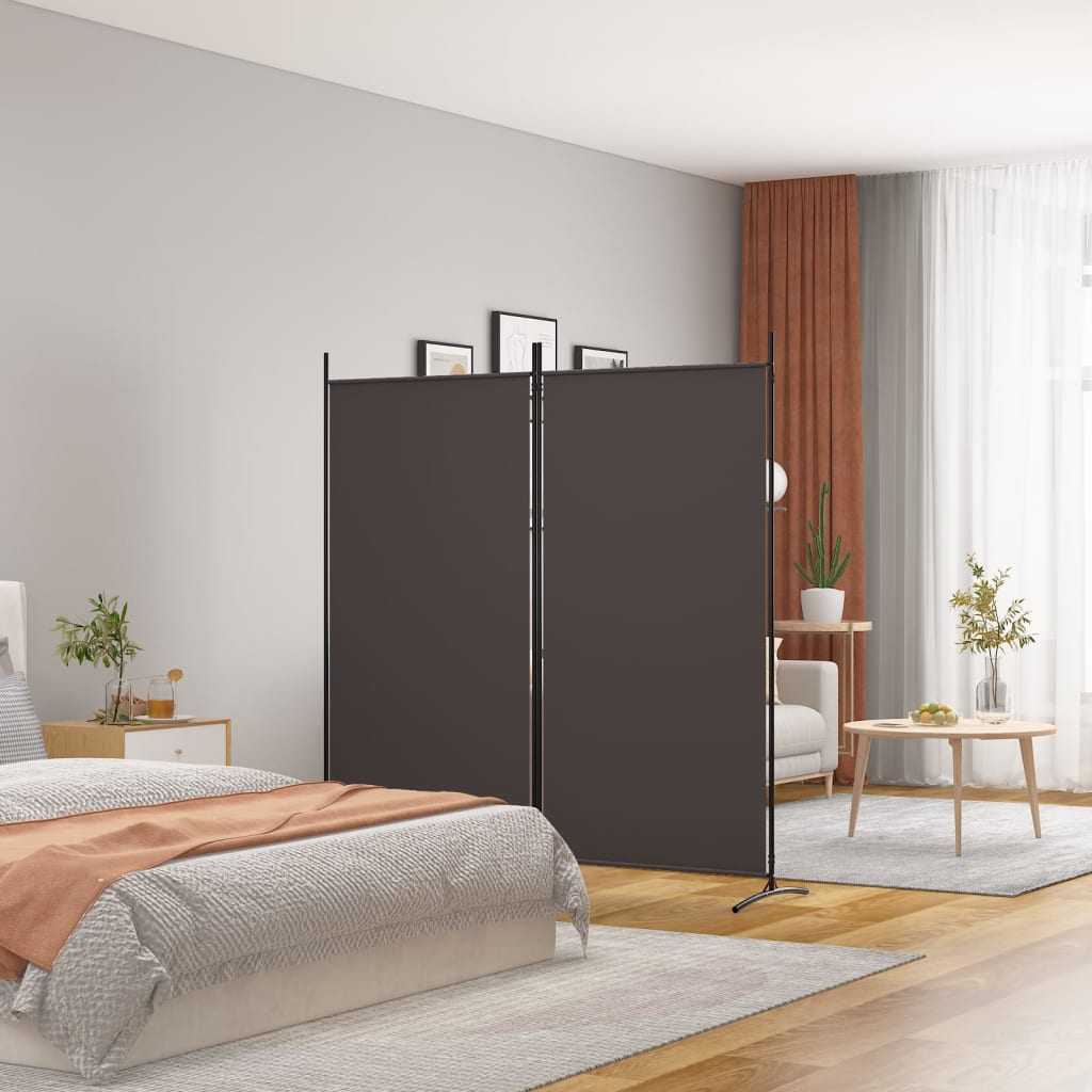 vidaXL Paravan de cameră cu 2 panouri, maro, 175x180 cm, textil vidaXL Paravan de cameră cu 2 panouri, maro, 175x180 cm, textil