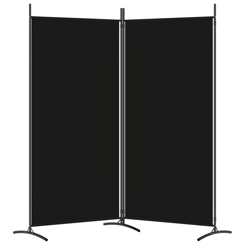 vidaXL Paravan de cameră cu 2 panouri, negru, 175x180 cm, textil vidaXL Paravan de cameră cu 2 panouri, negru, 175x180 cm, textil