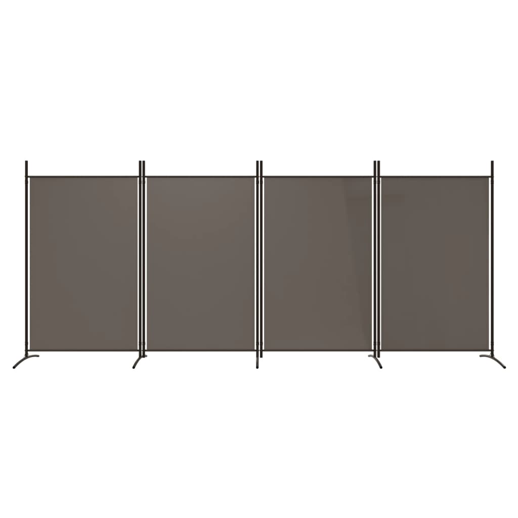vidaXL Paravan de cameră cu 4 panouri, antracit, 346x180 cm, textil vidaXL Paravan de cameră cu 4 panouri, antracit, 346x180 cm, textil