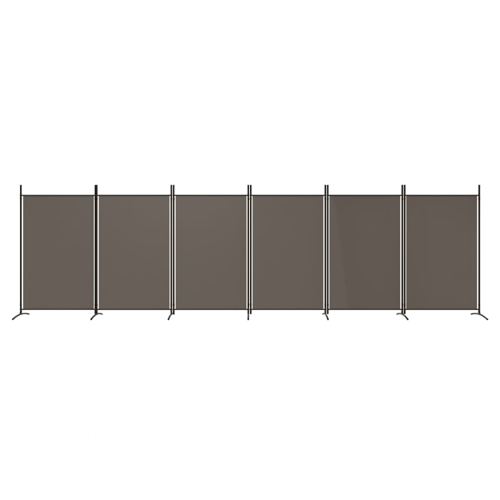 vidaXL Paravan de cameră cu 6 panouri, antracit, 520x180 cm, textil vidaXL Paravan de cameră cu 6 panouri, antracit, 520x180 cm, textil