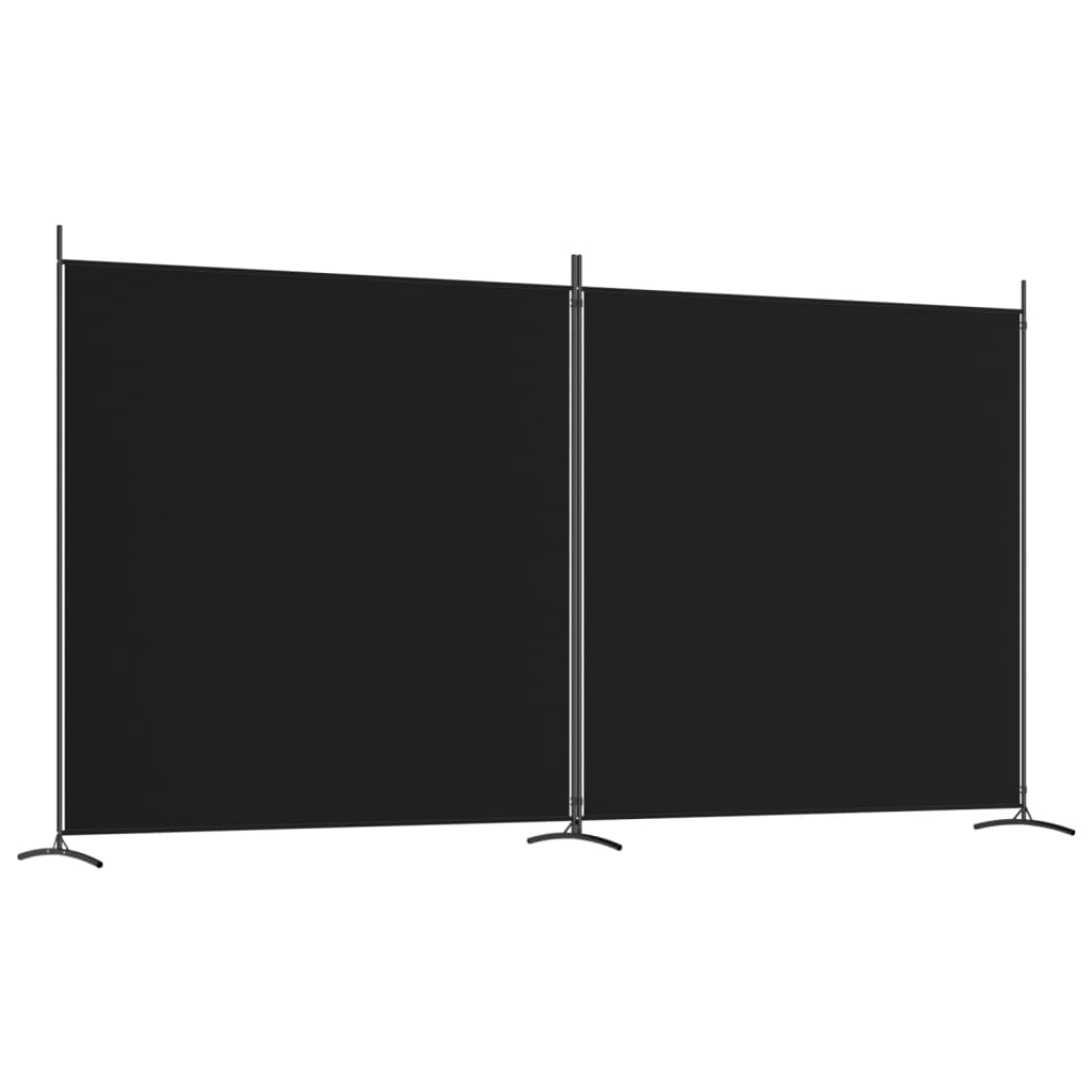 vidaXL Paravan de cameră cu 2 panouri, negru, 348x180 cm, textil vidaXL Paravan de cameră cu 2 panouri, negru, 348x180 cm, textil