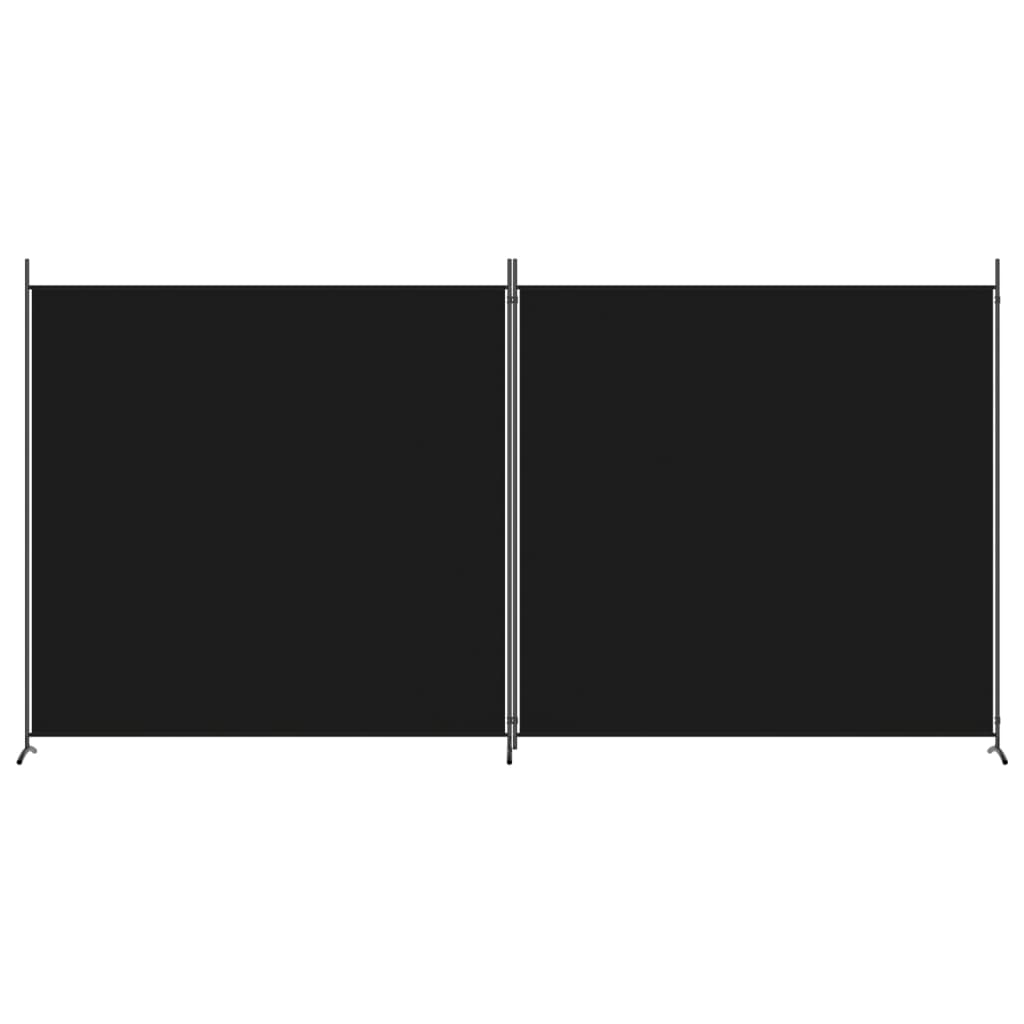 vidaXL Paravan de cameră cu 2 panouri, negru, 348x180 cm, textil vidaXL Paravan de cameră cu 2 panouri, negru, 348x180 cm, textil