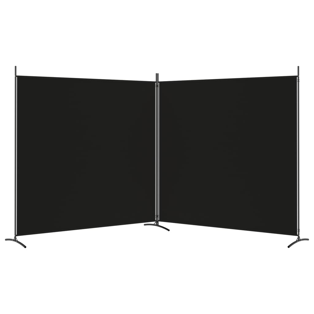 vidaXL Paravan de cameră cu 2 panouri, negru, 348x180 cm, textil vidaXL Paravan de cameră cu 2 panouri, negru, 348x180 cm, textil