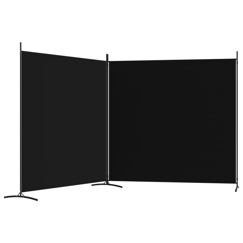 vidaXL Paravan de cameră cu 2 panouri, negru, 348x180 cm, textil vidaXL Paravan de cameră cu 2 panouri, negru, 348x180 cm, textil