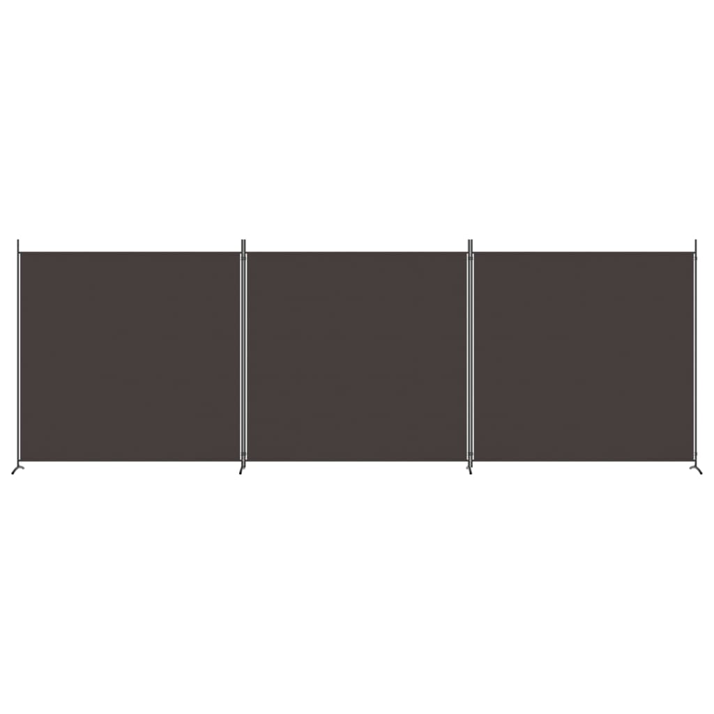 vidaXL Paravan de cameră cu 3 panouri, maro, 525x180 cm, textil vidaXL Paravan de cameră cu 3 panouri, maro, 525x180 cm, textil