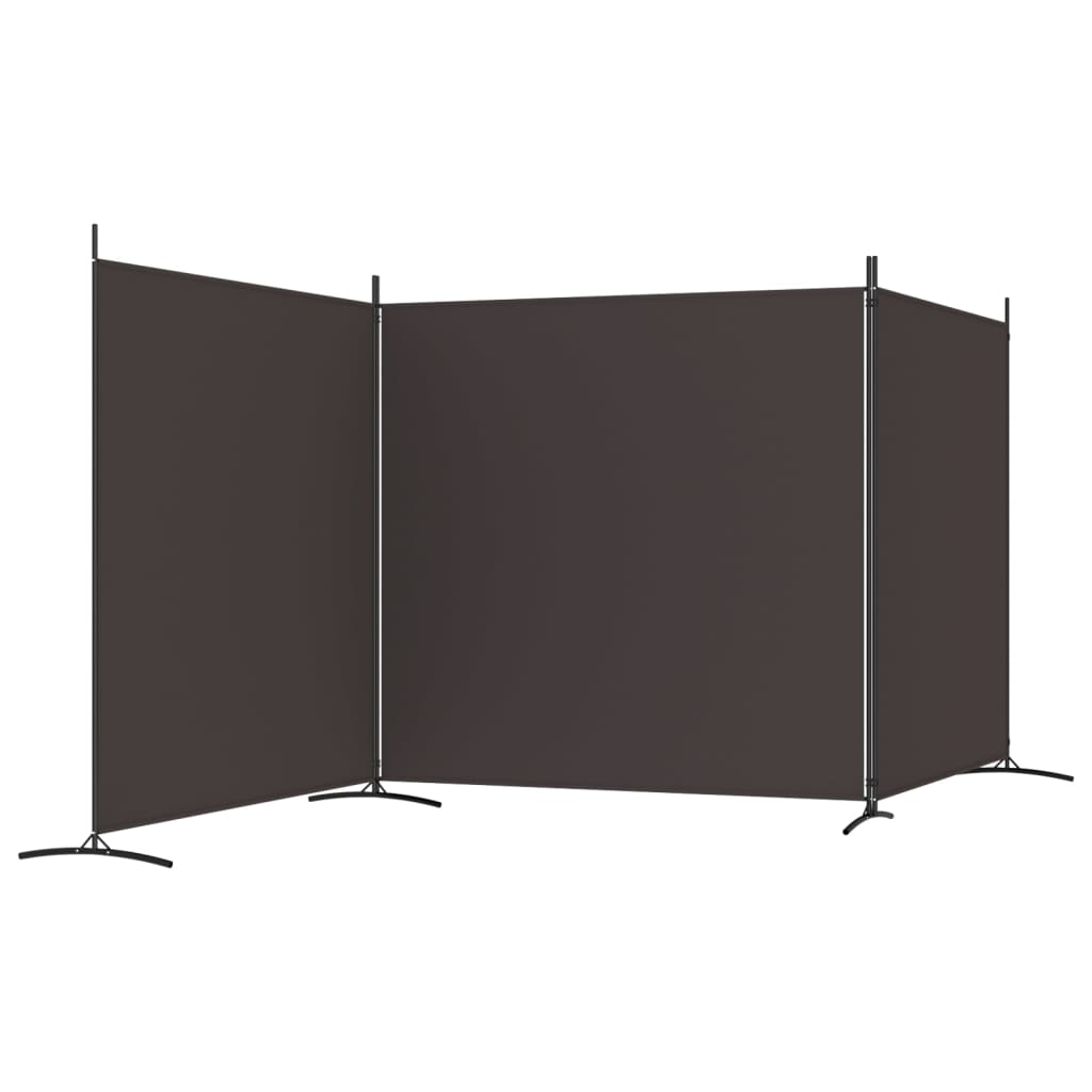 vidaXL Paravan de cameră cu 3 panouri, maro, 525x180 cm, textil vidaXL Paravan de cameră cu 3 panouri, maro, 525x180 cm, textil