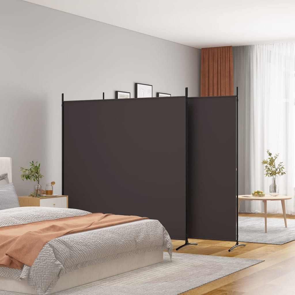 vidaXL Paravan de cameră cu 3 panouri, maro, 525x180 cm, textil vidaXL Paravan de cameră cu 3 panouri, maro, 525x180 cm, textil