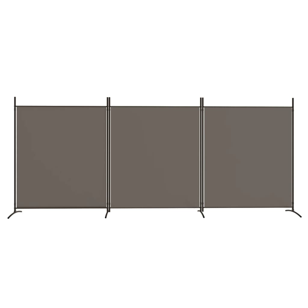 vidaXL Paravan de cameră cu 3 panouri, antracit, 525x180 cm, textil vidaXL Paravan de cameră cu 3 panouri, antracit, 525x180 cm, textil