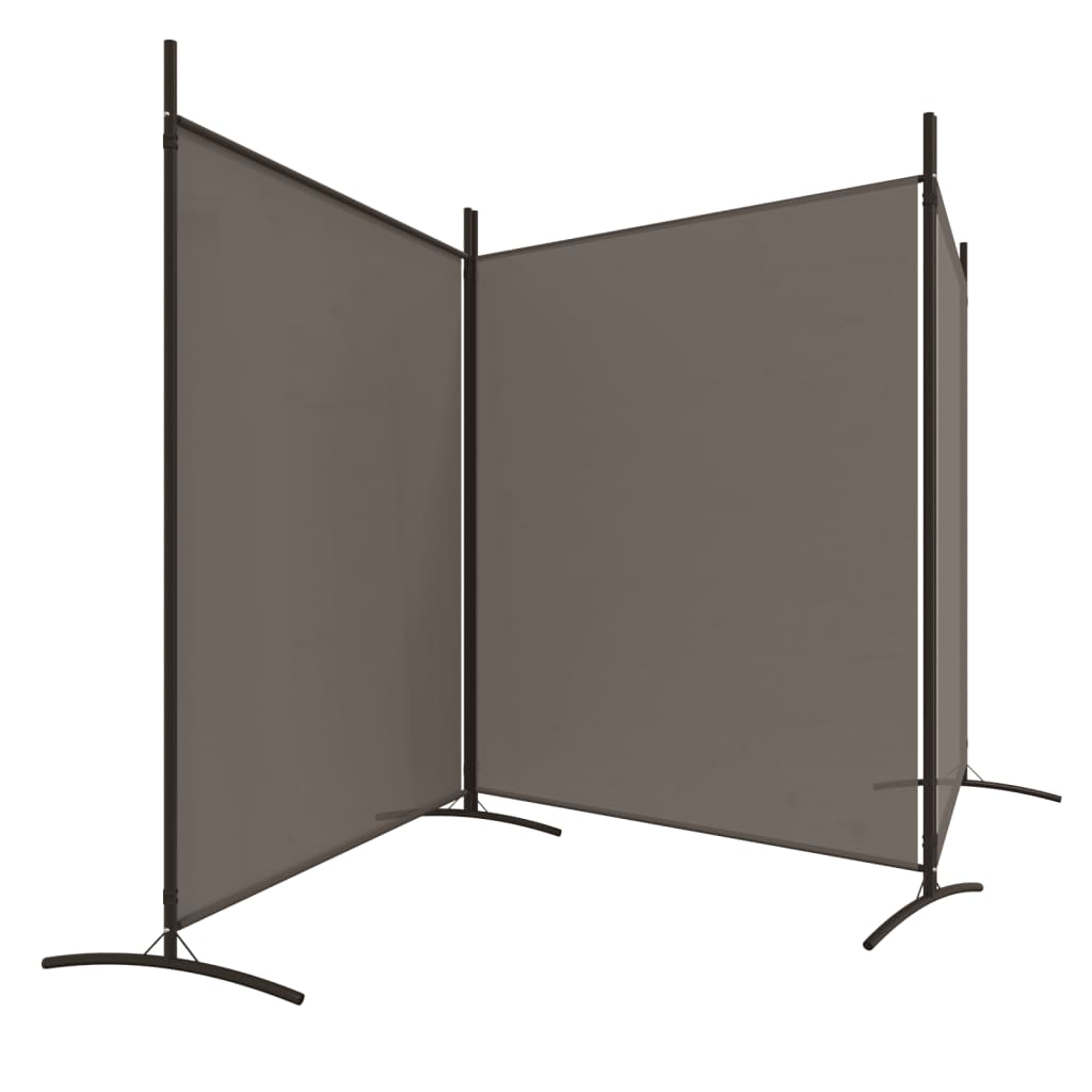 vidaXL Paravan de cameră cu 3 panouri, antracit, 525x180 cm, textil vidaXL Paravan de cameră cu 3 panouri, antracit, 525x180 cm, textil