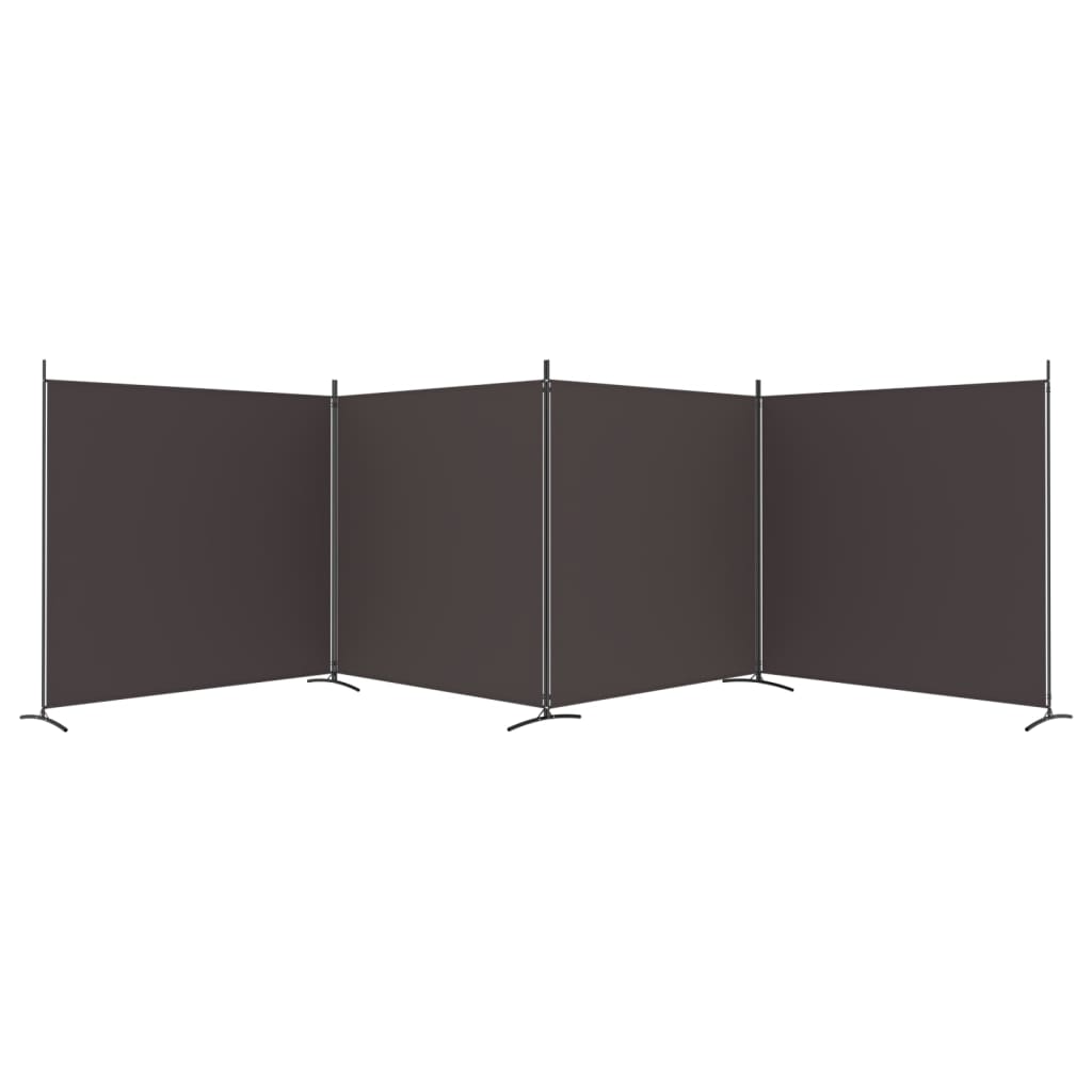 vidaXL Paravan de cameră cu 4 panouri, maro, 698x180 cm, textil vidaXL Paravan de cameră cu 4 panouri, maro, 698x180 cm, textil