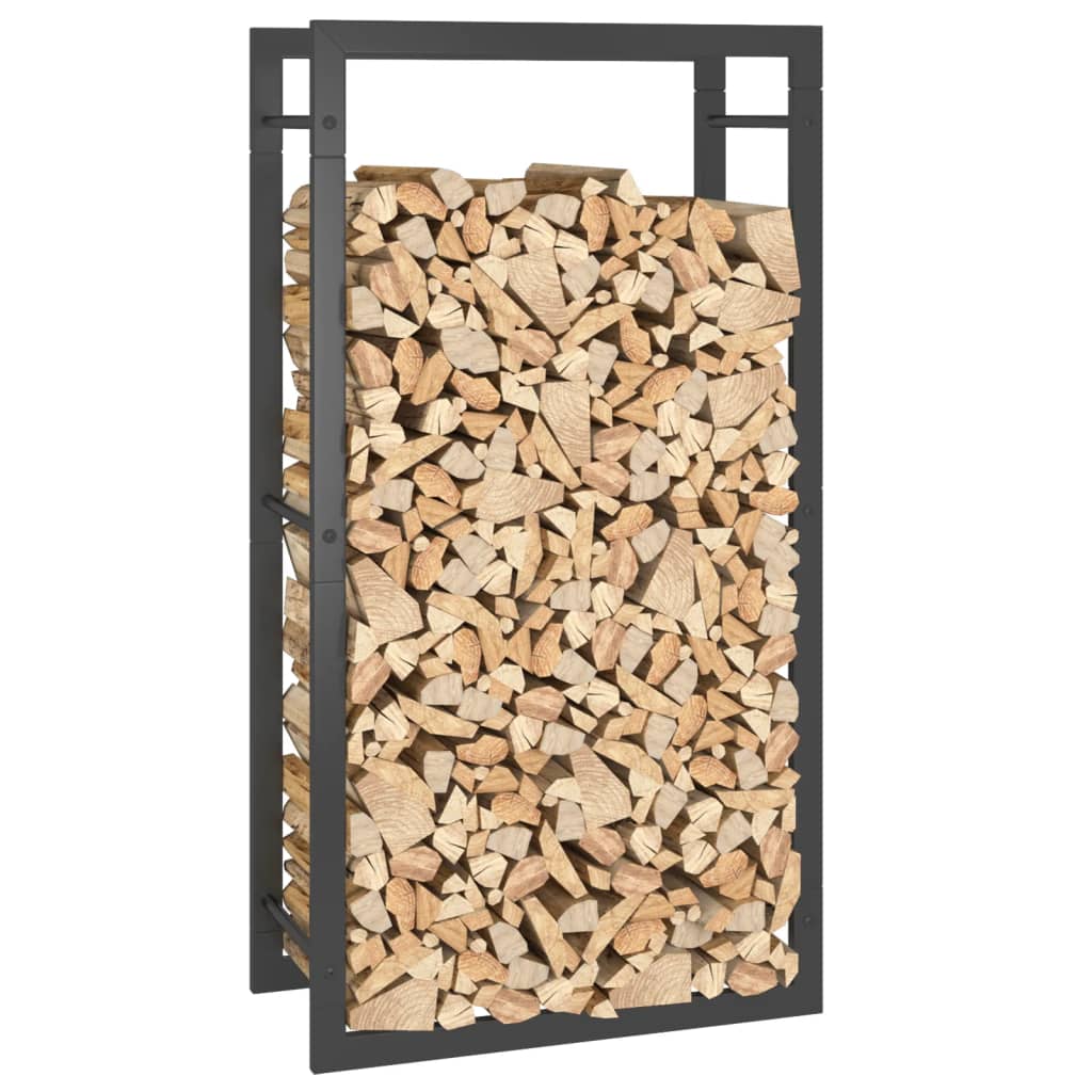 vidaXL Suport pentru lemne de foc, negru mat, 50x28x94 cm oțel