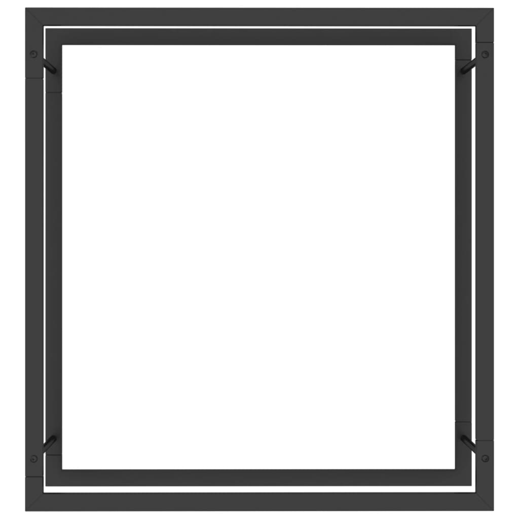 vidaXL Suport pentru lemne de foc, negru mat, 80x28x86 cm, oțel vidaXL Suport pentru lemne de foc, negru mat, 80x28x86 cm, oțel