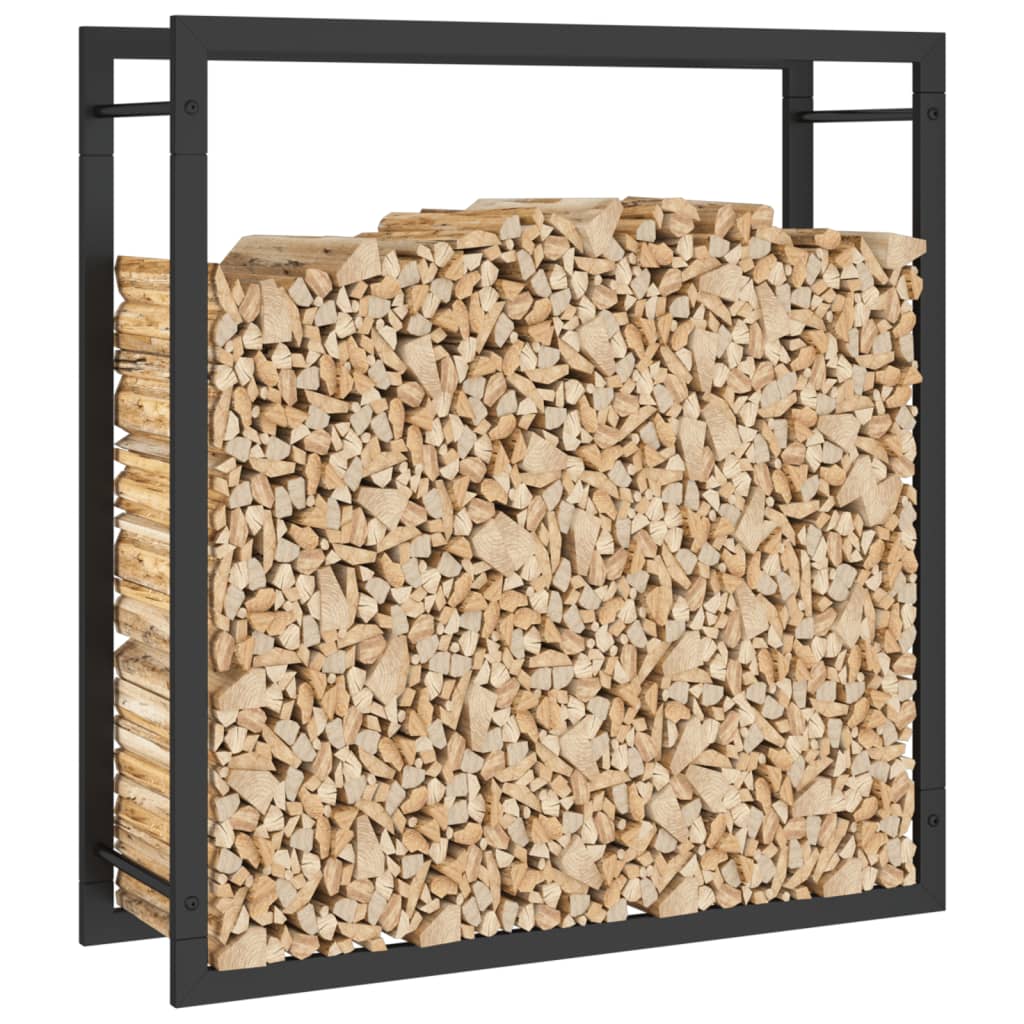 vidaXL Suport pentru lemne de foc, negru mat, 80x28x86 cm, oțel vidaXL Suport pentru lemne de foc, negru mat, 80x28x86 cm, oțel