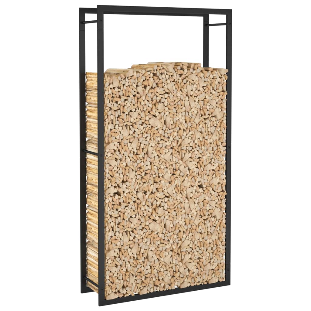 vidaXL Suport pentru lemne de foc, negru mat, 80x28x154 cm, oțel vidaXL Suport pentru lemne de foc, negru mat, 80x28x154 cm, oțel