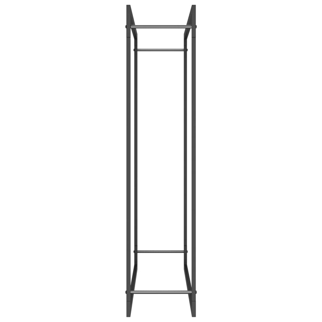 vidaXL Suport pentru lemne de foc, negru mat, 110x28x116 cm, oțel