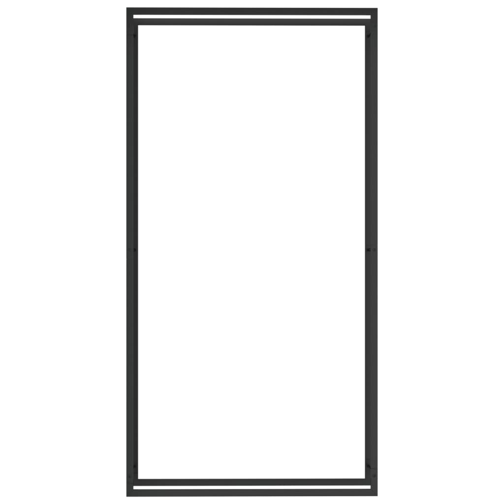 vidaXL Suport pentru lemne de foc, negru mat, 110x28x214 cm, oțel