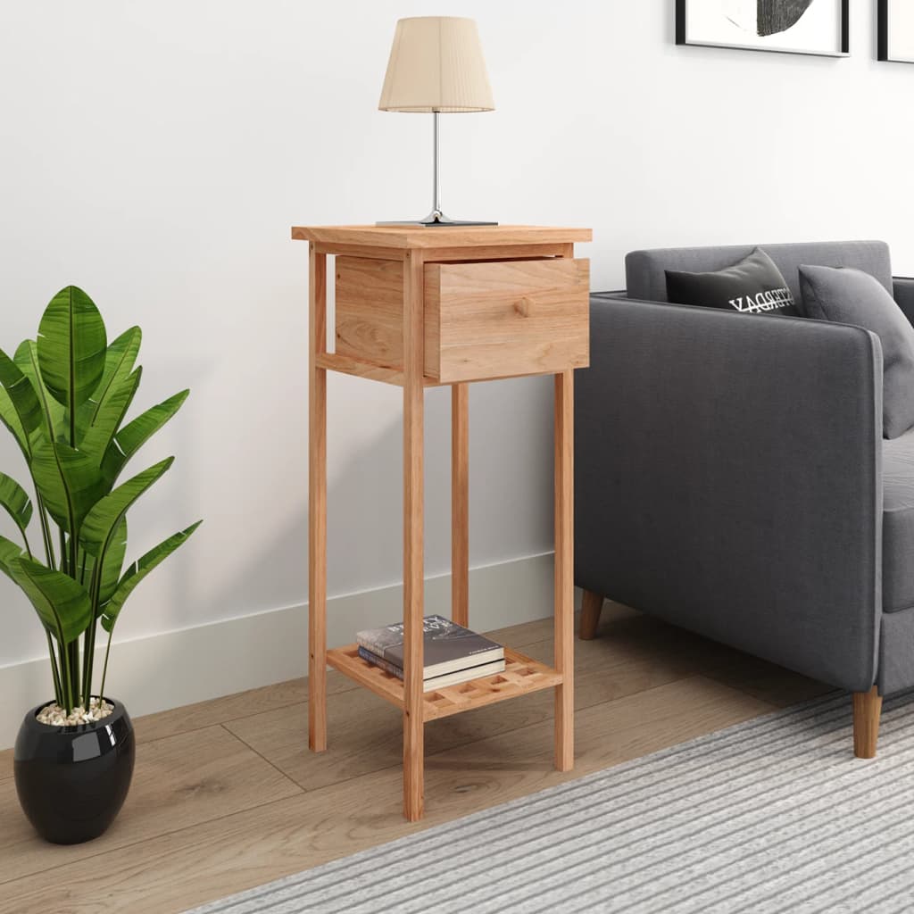 vidaXL Masă laterală cu sertar, 25x25x60 cm, lemn masiv de nuc vidaXL Masă laterală cu sertar, 25x25x60 cm, lemn masiv de nuc