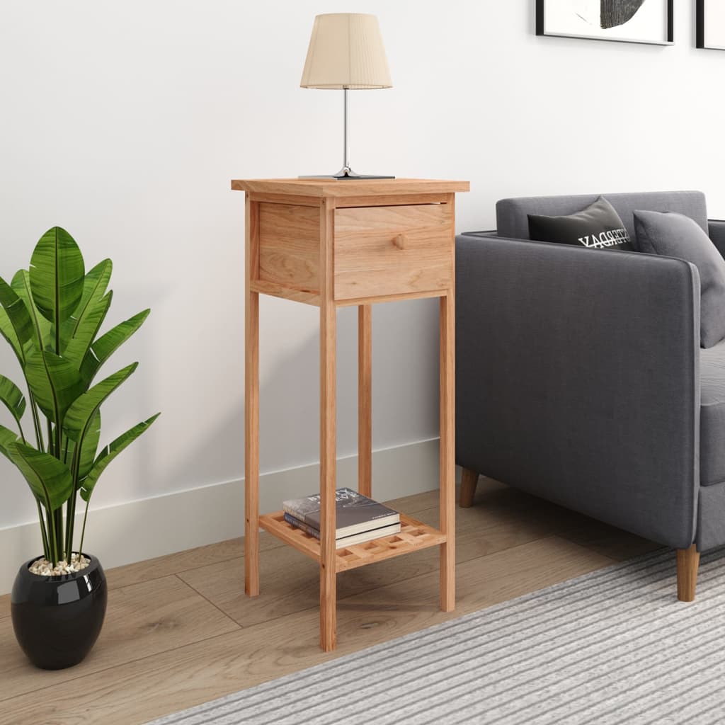 vidaXL Masă laterală cu sertar, 25x25x60 cm, lemn masiv de nuc vidaXL Masă laterală cu sertar, 25x25x60 cm, lemn masiv de nuc