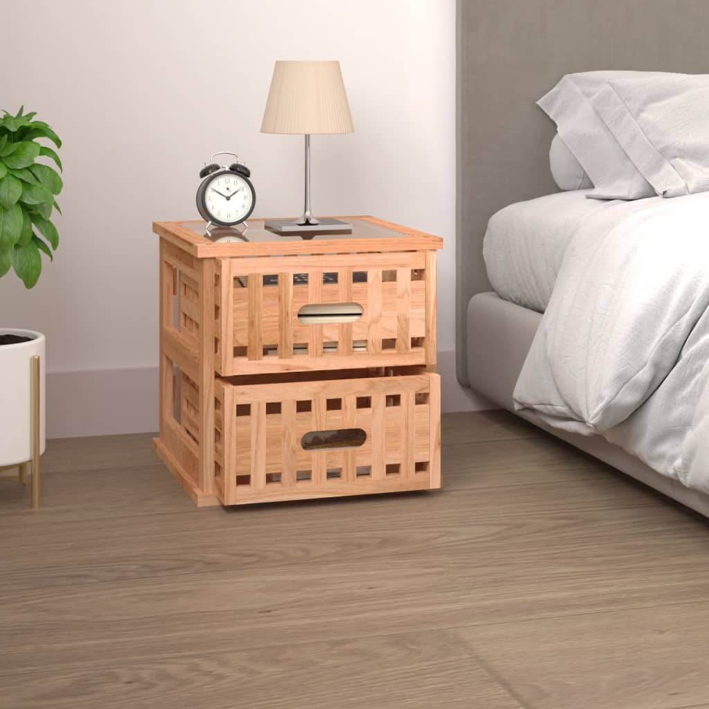 vidaXL Dulap noptieră, 34x34x34 cm, lemn masiv de nuc vidaXL Dulap noptieră, 34x34x34 cm, lemn masiv de nuc