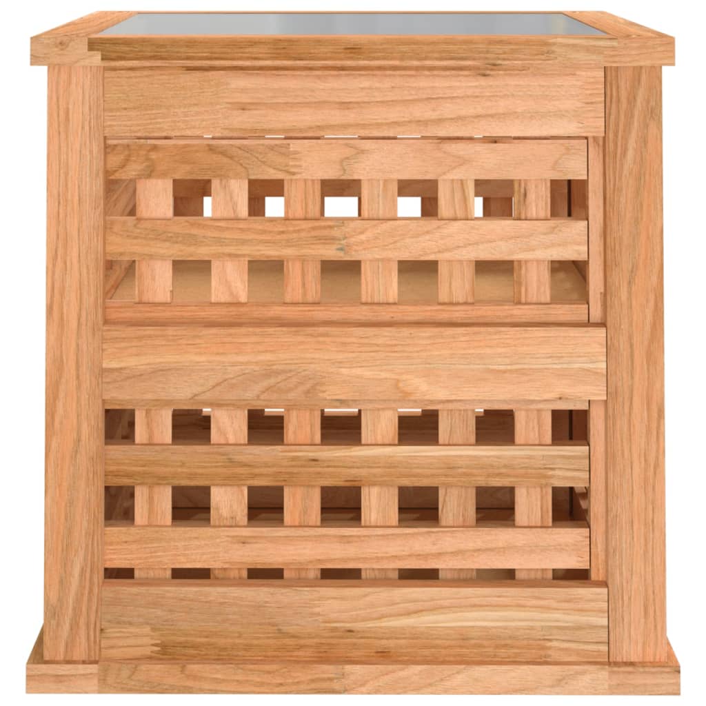 vidaXL Noptiere, 2 buc., 34x34x34 cm, lemn masiv de nuc