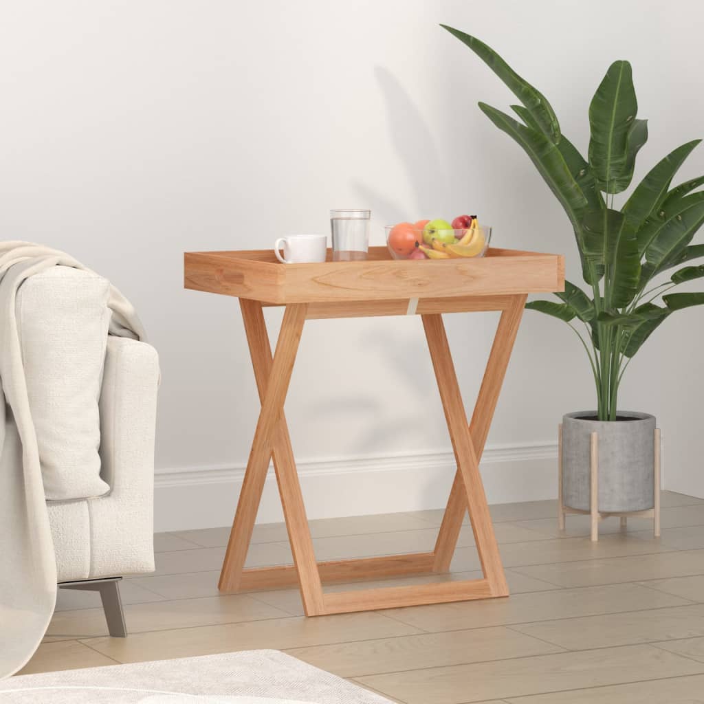 vidaXL Masă pliantă cu tavă, 52x36x56,5 cm, lemn masiv de nuc vidaXL Masă pliantă cu tavă, 52x36x56,5 cm, lemn masiv de nuc