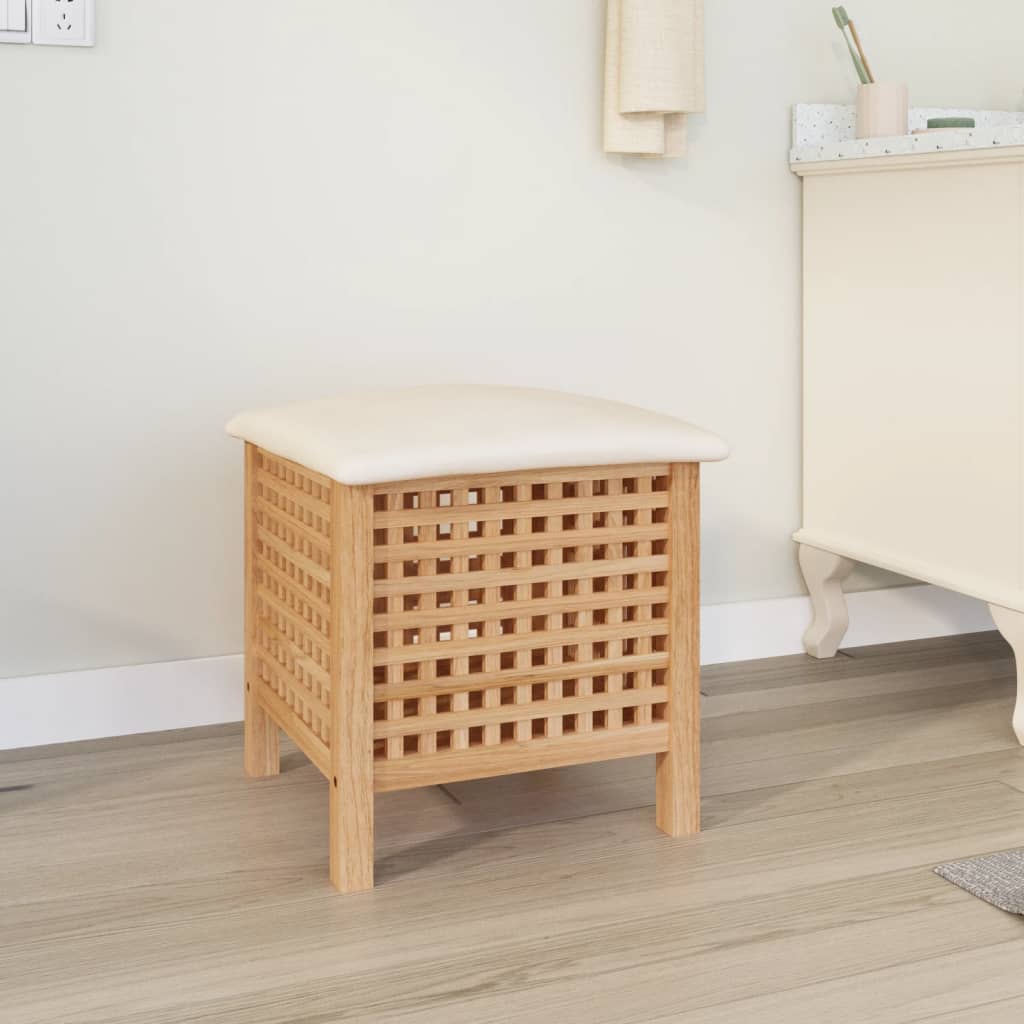 vidaXL Taburet de baie, 48x47,5x52 cm, lemn masiv de nuc vidaXL Taburet de baie, 48x47,5x52 cm, lemn masiv de nuc