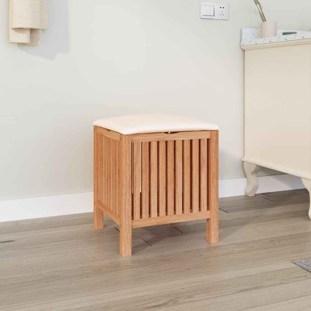 vidaXL Taburet de baie, 40,5x40x52 cm, lemn masiv de nuc vidaXL Taburet de baie, 40,5x40x52 cm, lemn masiv de nuc