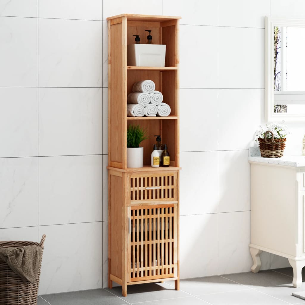 vidaXL Dulap de baie, 42x29x182 cm, lemn masiv de nuc vidaXL Dulap de baie, 42x29x182 cm, lemn masiv de nuc