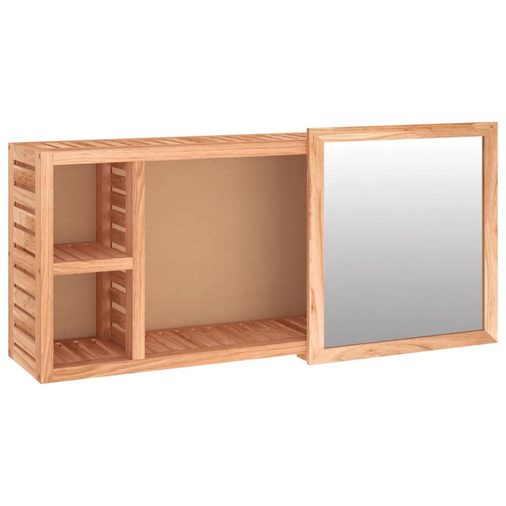 vidaXL Dulap cu oglindă, 80x17x34 cm, lemn masiv de nuc vidaXL Dulap cu oglindă, 80x17x34 cm, lemn masiv de nuc