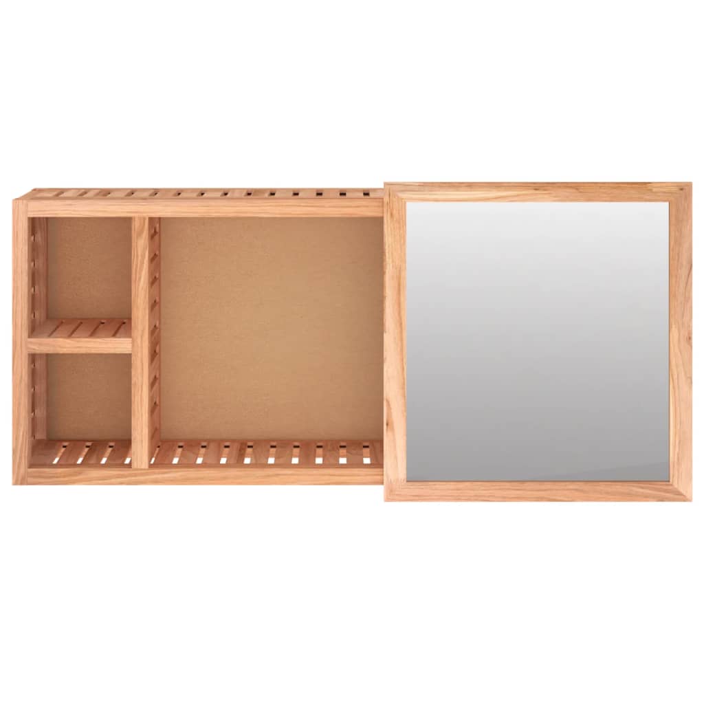 vidaXL Dulap cu oglindă, 80x17x34 cm, lemn masiv de nuc vidaXL Dulap cu oglindă, 80x17x34 cm, lemn masiv de nuc